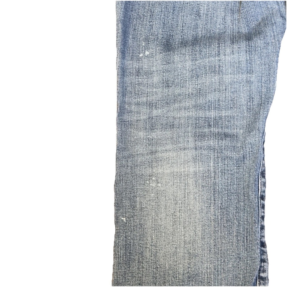 Eunina Women's Mid Rise Bootcut Blue Denim‎ Jeans Stretch 5-Pocket Raw Hem Sz 28 - Picture 10 of 14